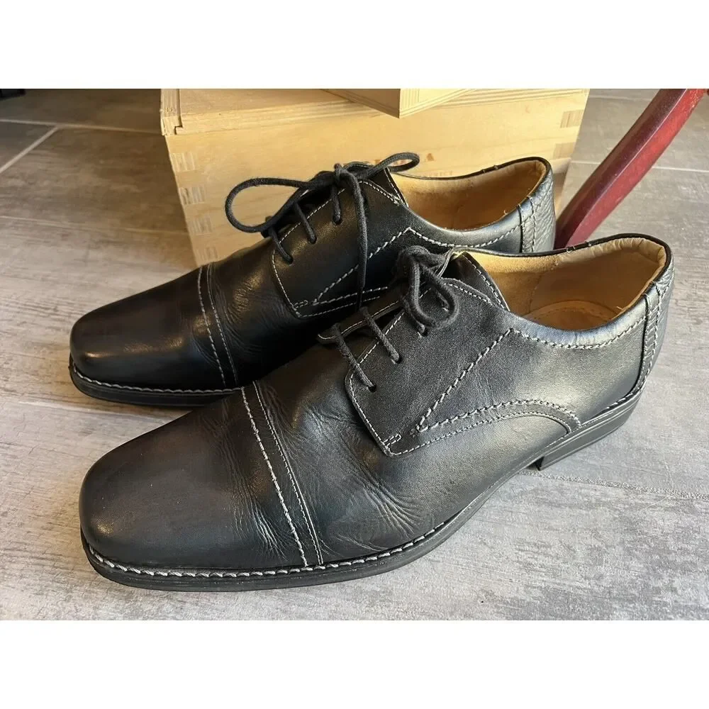 Sandro Moscoloni Whitman Dress Shoes Oxfords Derby Black Leather Designer 13 M